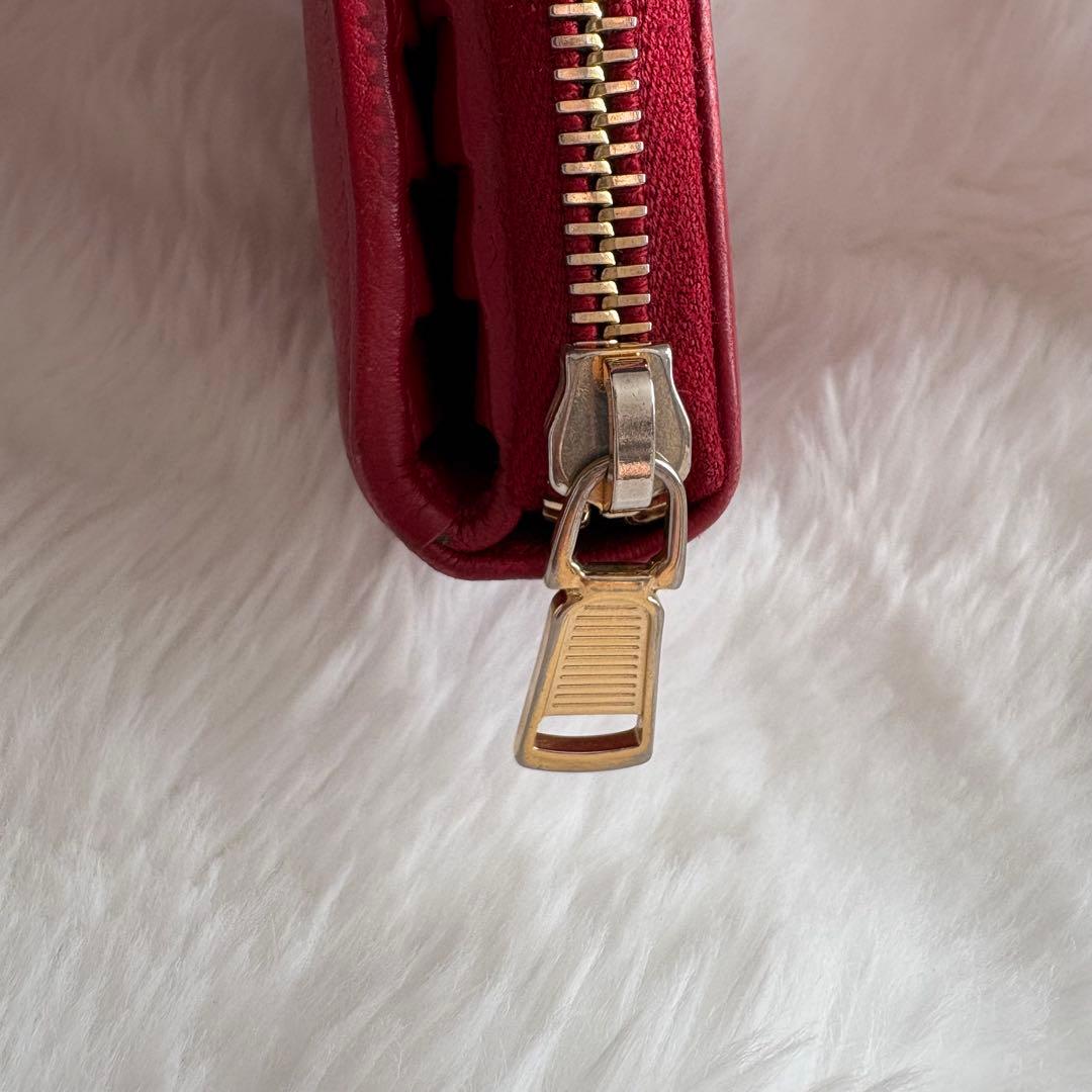 YSL イブサンローラン 赤 レザー 2つ折り財布