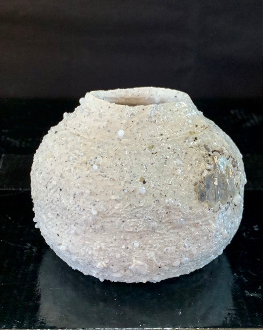 辻村史朗　白信楽小壺 C