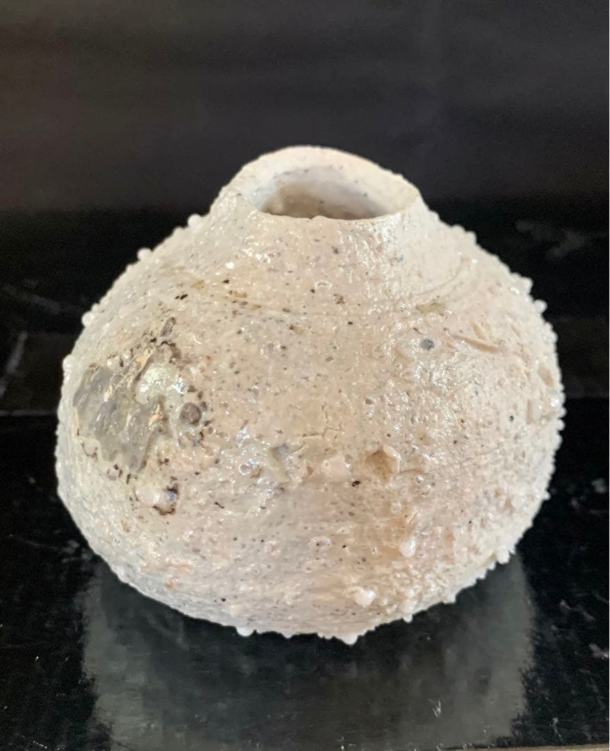 辻村史朗　白信楽小壺 C