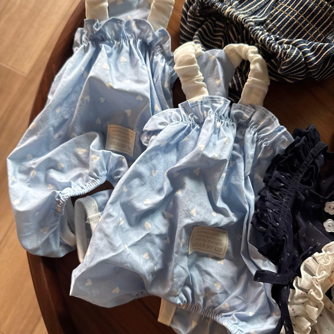 犬服　まとめ売り　犬用オーバーオール、ワンピース　８点セット　帽子付