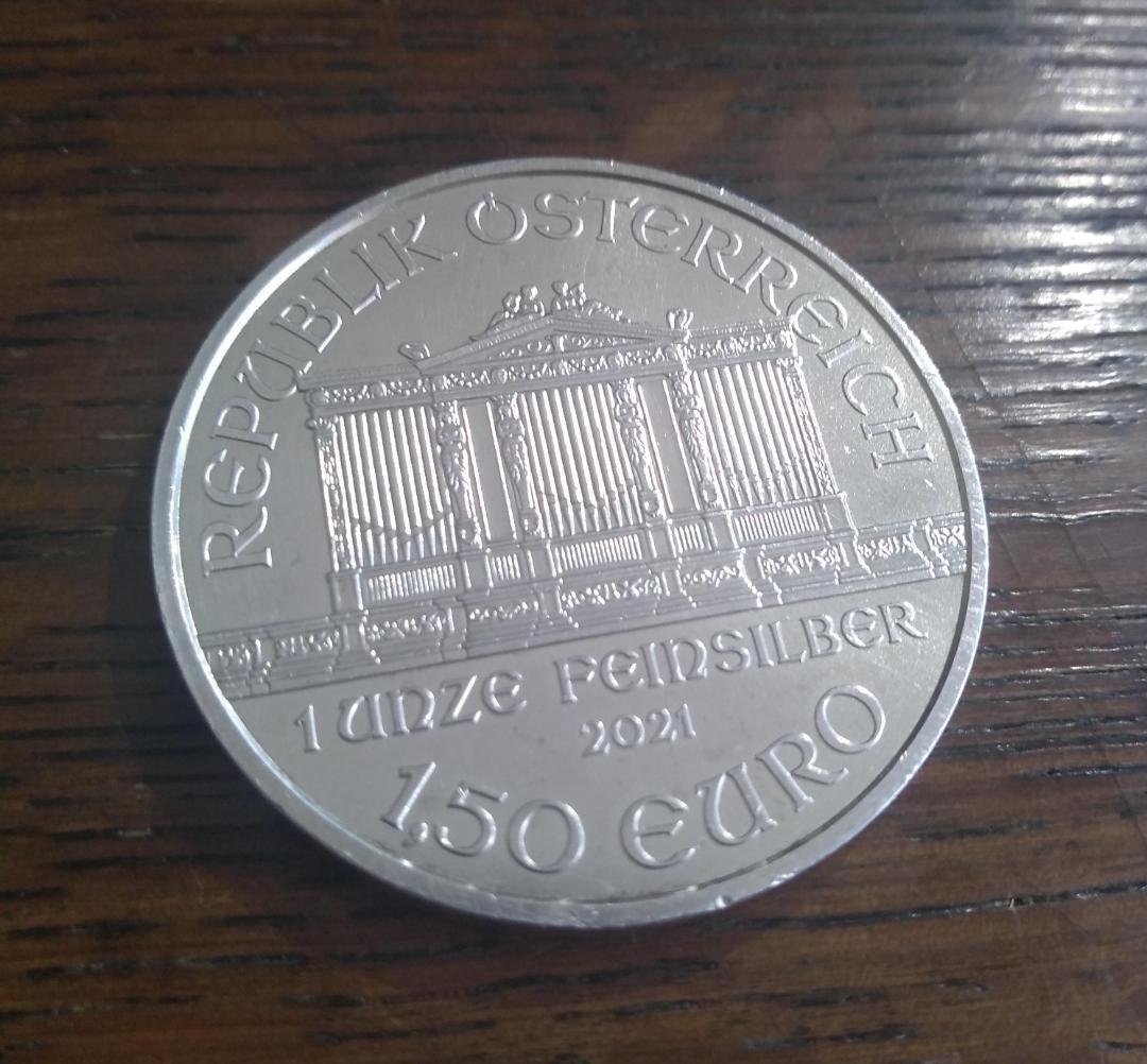 2021 オーストリア ウィーン銀貨　1オンス（純銀999.9） 美品