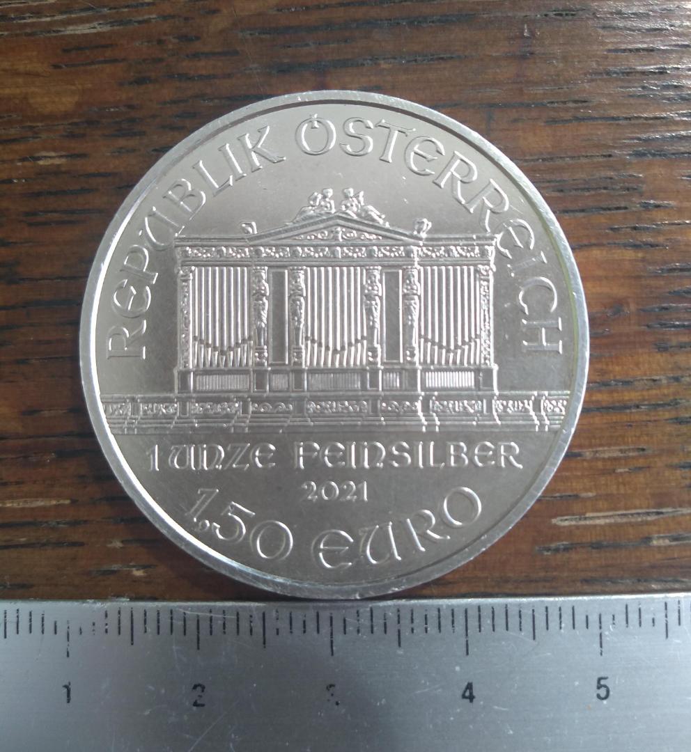 2021 オーストリア ウィーン銀貨　1オンス（純銀999.9） 美品