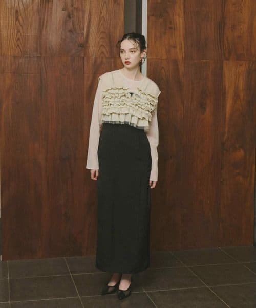 ANDRESD タフタチュール　シアートップスワンピース