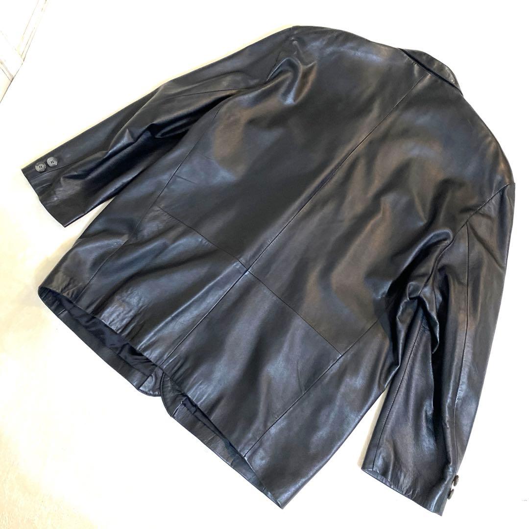 【美品】大きいサイズ　B &T CLUB ラムレザー　羊革　ジャケット　コート