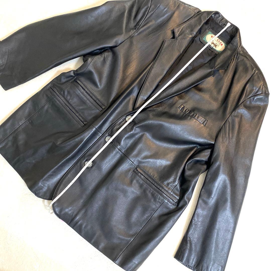 【美品】大きいサイズ　B &T CLUB ラムレザー　羊革　ジャケット　コート