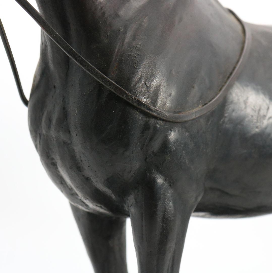 金工師 芳山造 銅製 馬置物 ブロンズ 高さ約33cm　OY390