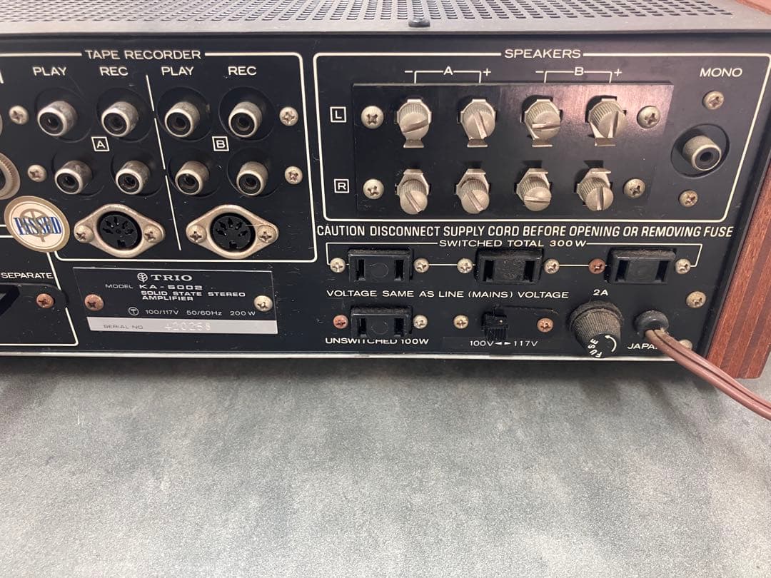名機！【TRIO/トリオ】KA-5002 プリメインアンプ　昭和レトロ※通電のみ