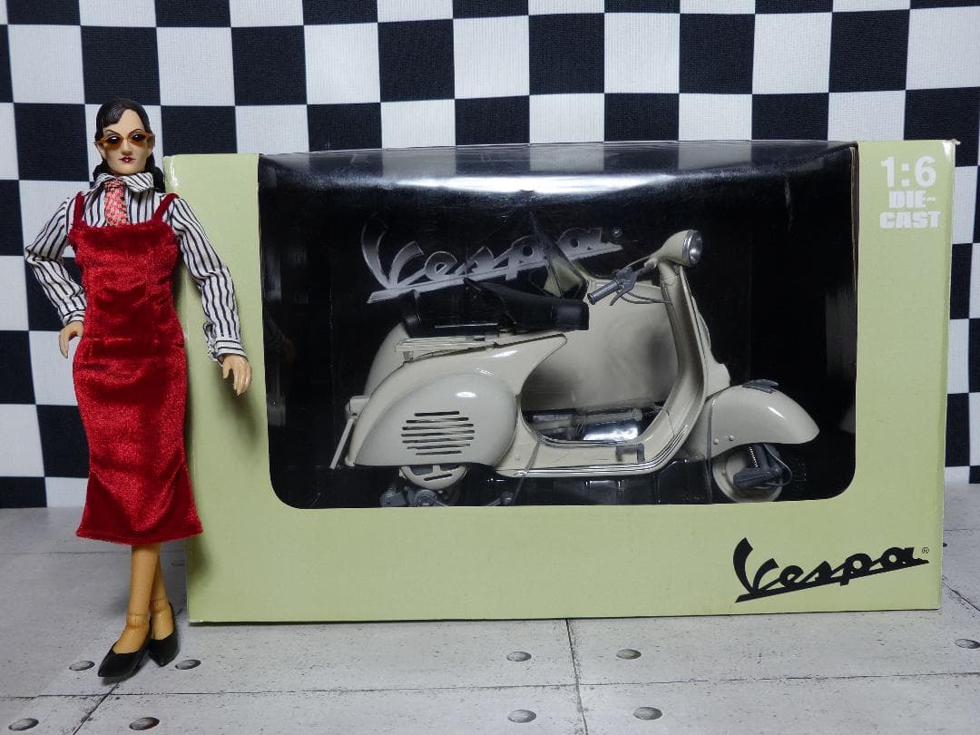 [41] 未使用 BIGサイズ 1/6 サイドカー ニューレイ ベスパ バイク