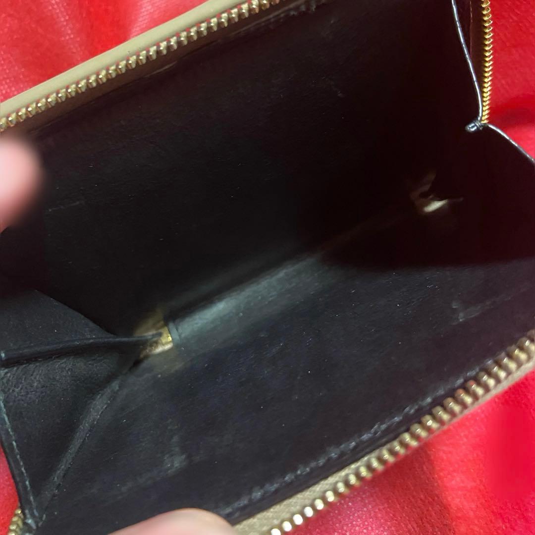 イヴサンローラン 二つ折り財布　カサンドラ　YSL　ピンクベージュ