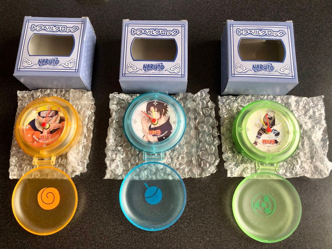【希少】NARUTOナルト　トラベルクロック　時計　3種セット　非売品
