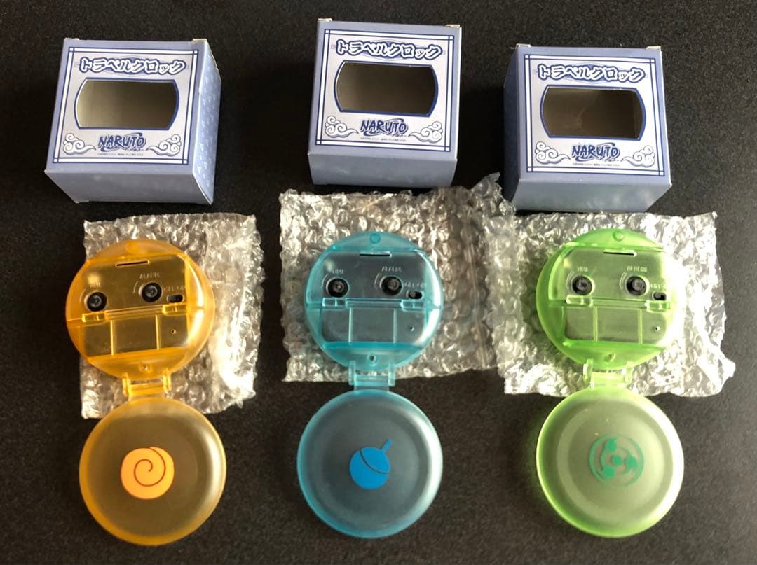 【希少】NARUTOナルト　トラベルクロック　時計　3種セット　非売品