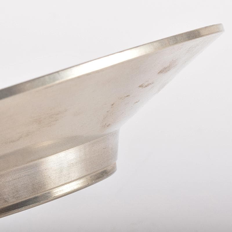 煎茶道具　平安　英青堂造　純錫園式茶托　五客　合計約588g　共箱　MR7702