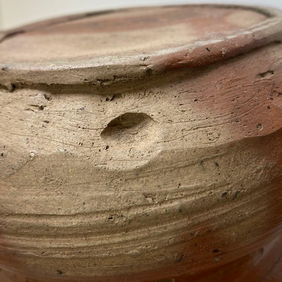 桃山時代 桂又三郎 極〆 古備前 火襷水指 高さ15.5cm 東岩7-0903①