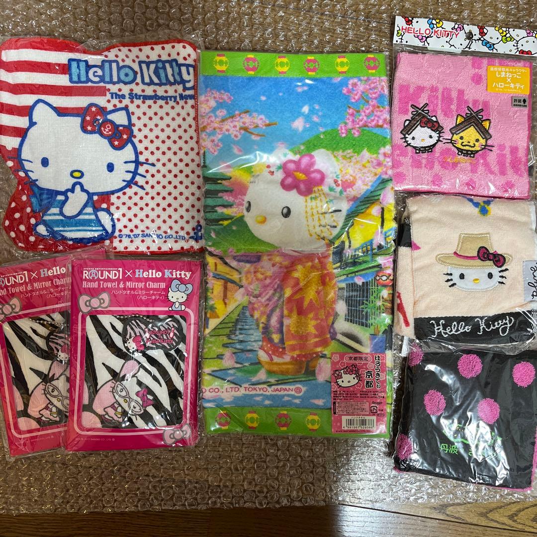 ①ご当地 限定 レア 新品未使用 ハローキティ バスタオルハンカチ サンリオ