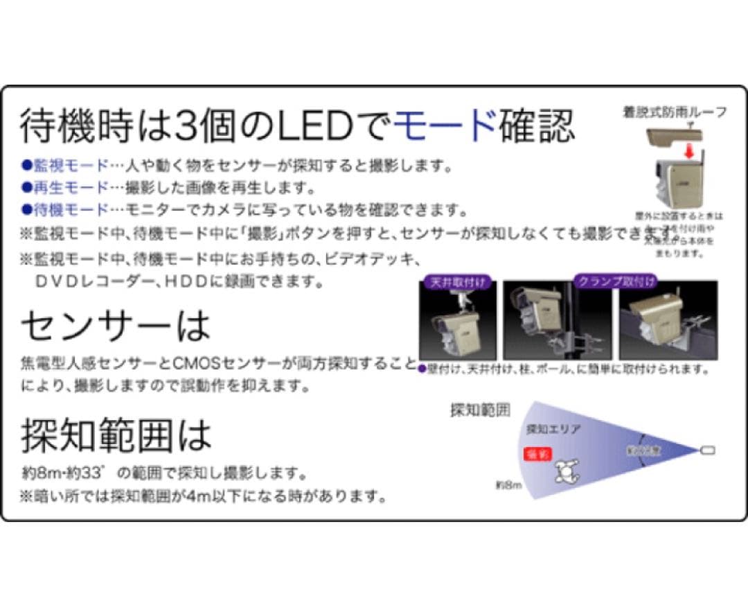 hiroセンサー自動撮影 防犯録画カメラ400shot感知式 防犯・監視用
