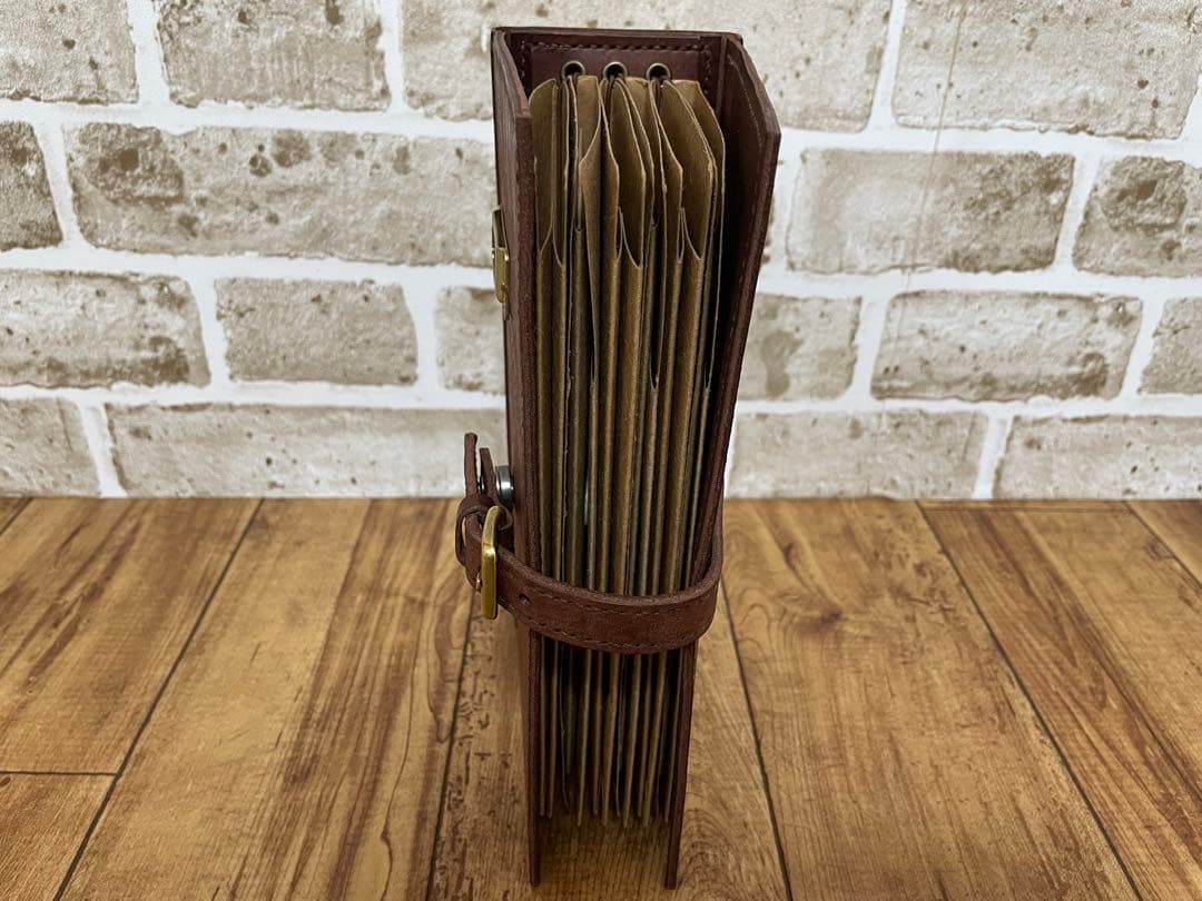 【A-2】レザーファイル(レギュラーサイズ) 紙モノ収納　コラージュ収納