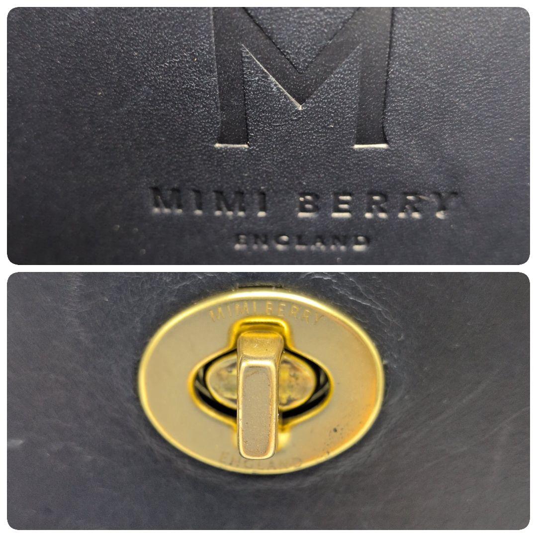 MIMI BERRY　2wayショルダーバッグ　HEBE ターンロックネイビー