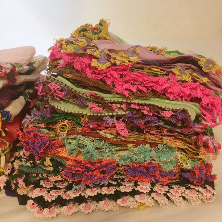希少！ヴィンテージ　オヤスカーフ 31枚 イーネオヤ トルコ伝統工芸品