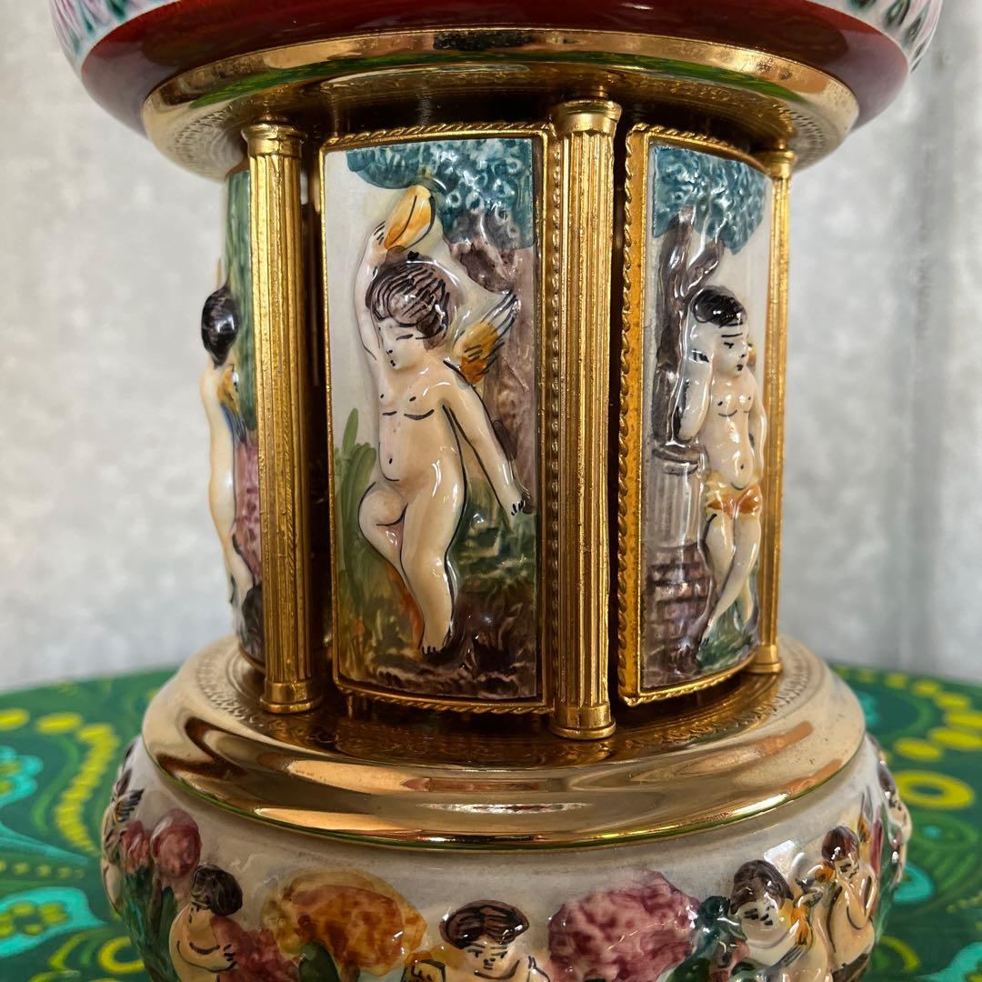 ☆REUGE☆リュージュ☆陶器製☆カラクリ オルゴール☆葉巻入れ【送料込み】