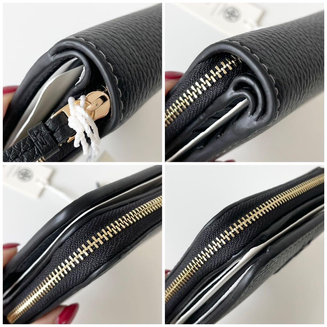 【新品】TORY BURCH 新作 ティア THEA 二つ折り財布 黒 本革