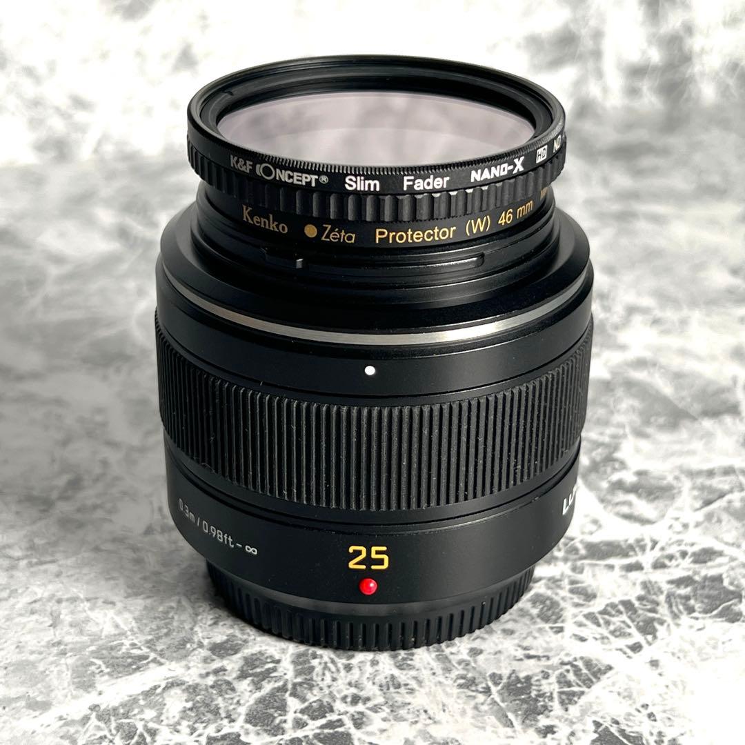 [フード・フィルター付] Panasonic LEICA 25mm F1.4