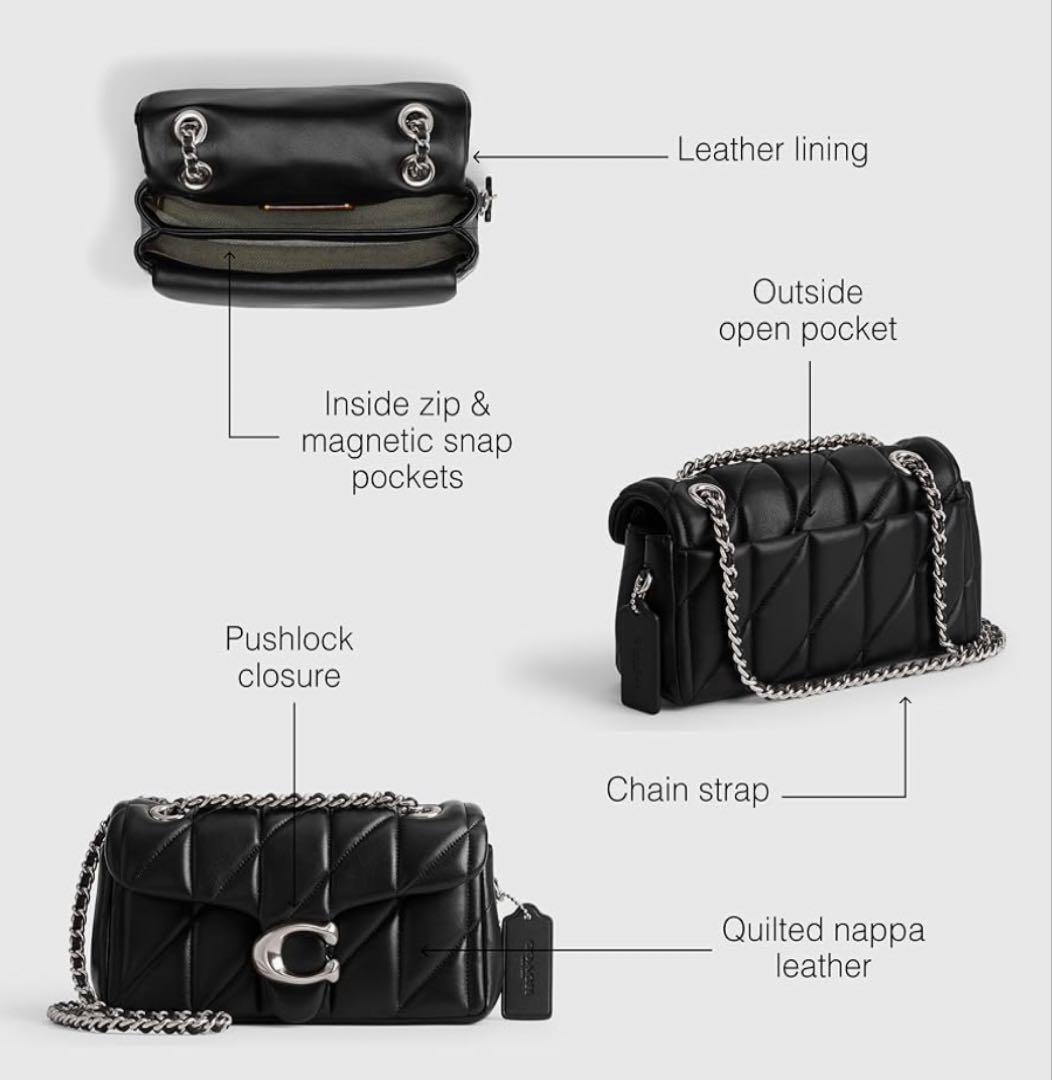 【新品】COACH タビー ショルダー バッグ 20・キルティング　シルバー