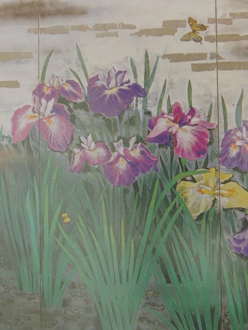 小宮山俊、【華宴（菖蒲）】、希少な額装用画集より、新品額装付、状態良好