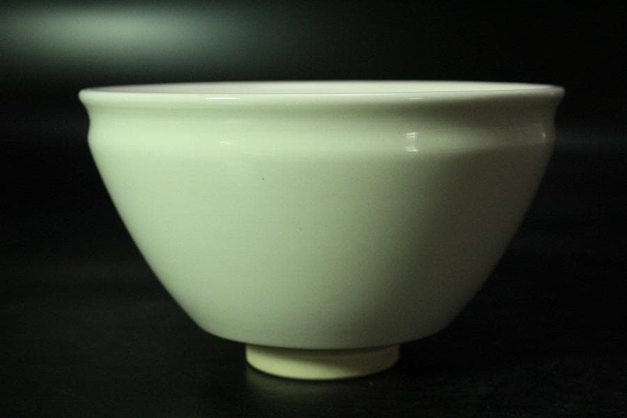 茶道具 白磁天目茶碗 草山 在銘 美品(K-A992)