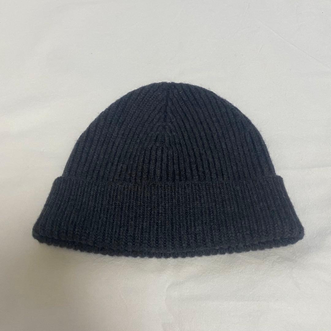 ami アミパリ メリノウールフェルトニット ビーニー ニット帽 ダークグレー