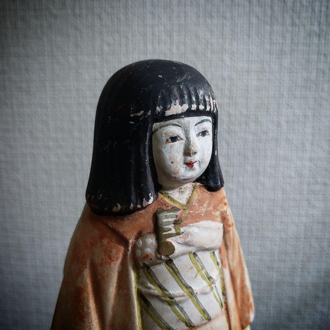 土人形 市松人形 戦前 大正ロマン 昭和レトロ アンティーク 和服 着物 民芸品