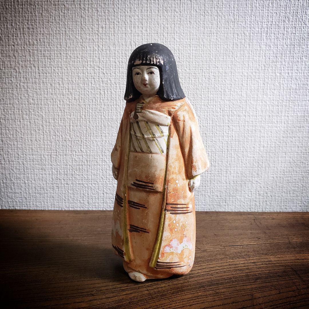 土人形 市松人形 戦前 大正ロマン 昭和レトロ アンティーク 和服 着物 民芸品