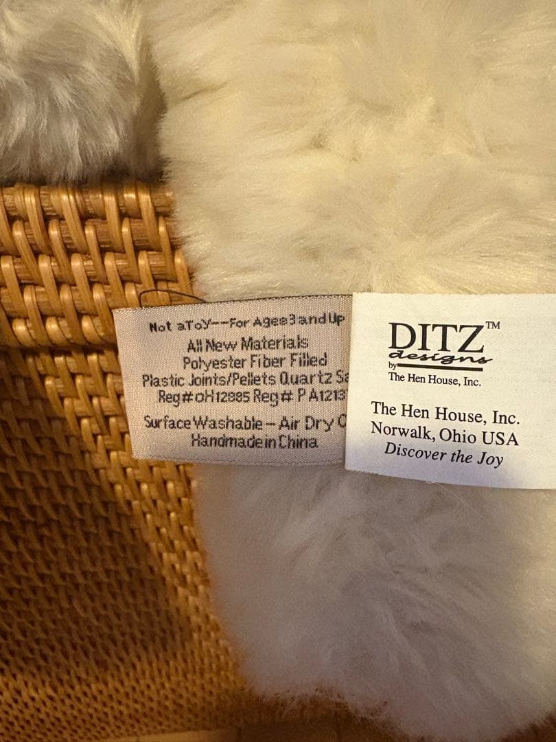 DITZ ホワイトベア ぬいぐるみ