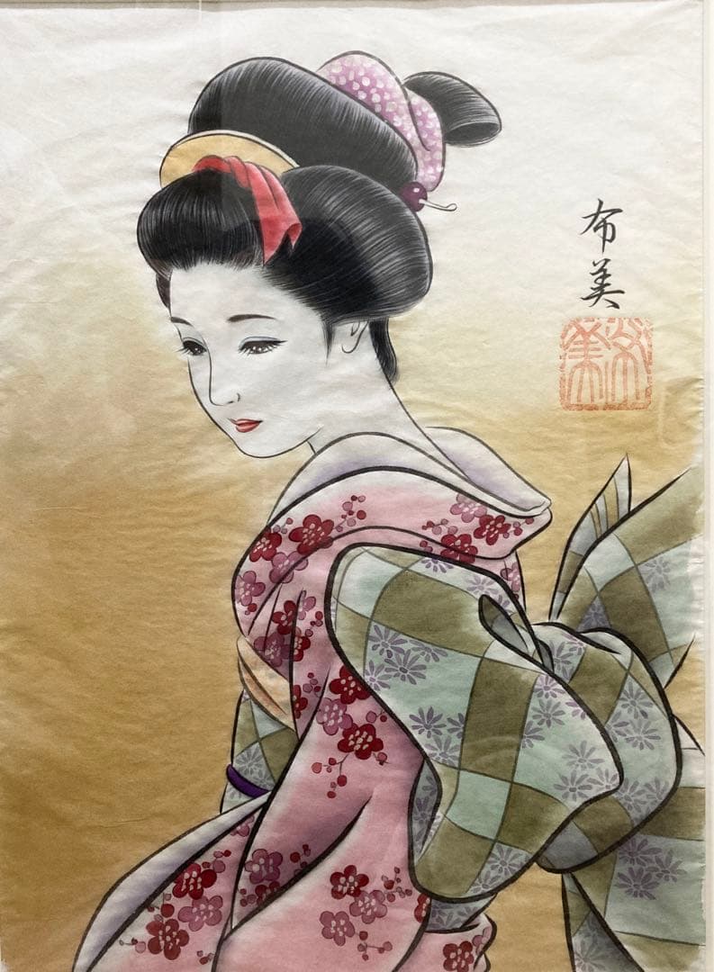 コスメを彩色に使用した日本画①