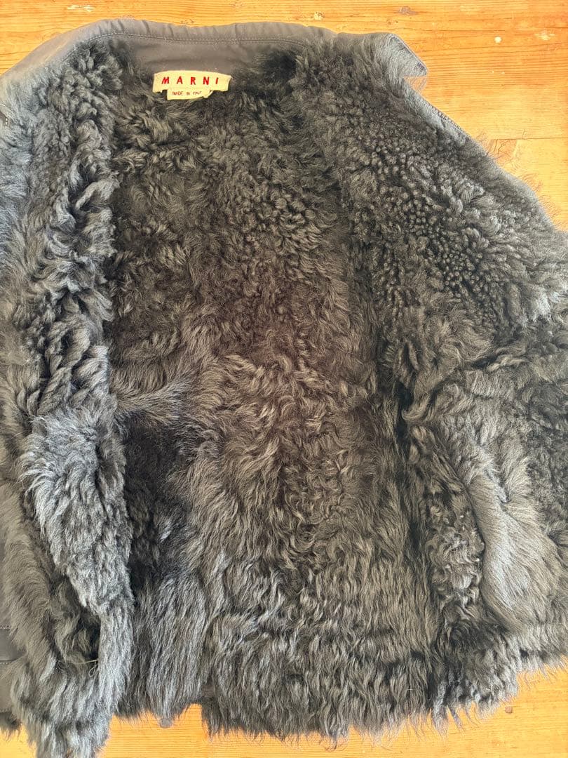 【購入希望値段交渉受付ます】MARNI ムートン シングルライダースジャケット