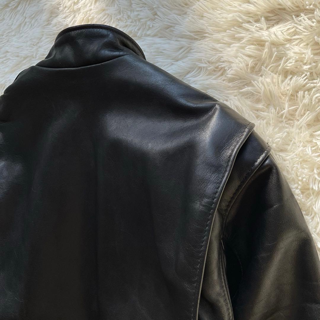 人気✨schou 641 レザージャケット　シングルライダース　38 ブラック