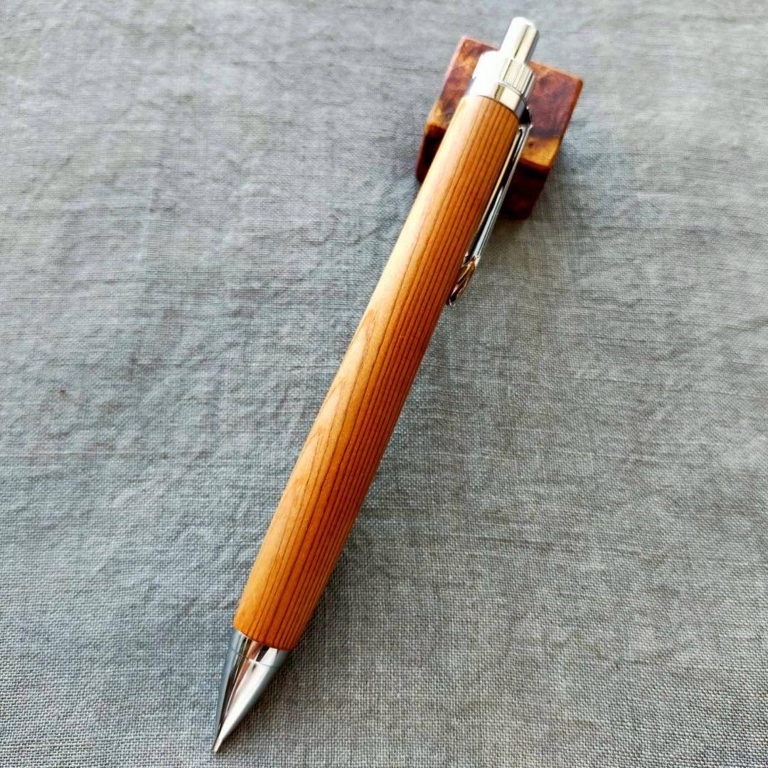 伊勢神宮　御神木　御山杉　ハンドメイド　木軸シャープペン　0.5mm　シルバー