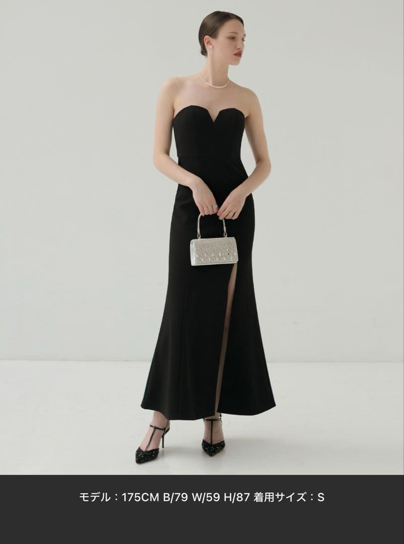 LEJA LUXE 2WAYストーンペプラムビスチェマーメイドドレスワンピース