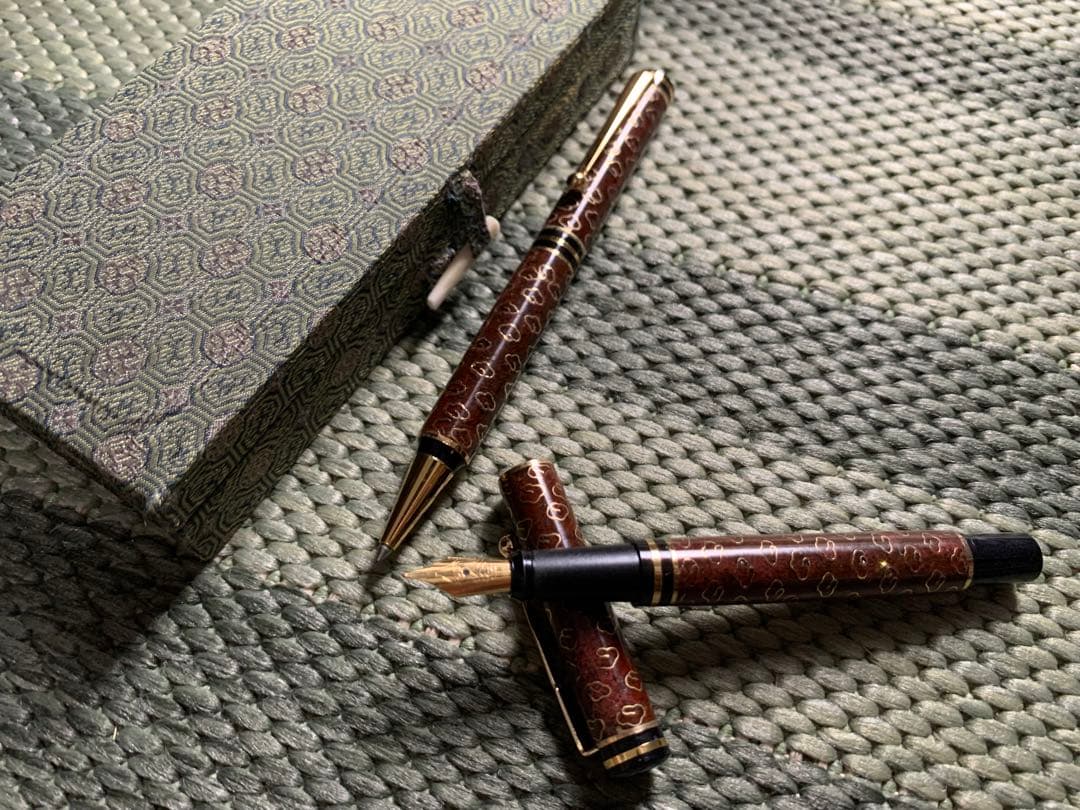 中国七宝焼 金彩 中国美術 古美術 現状品 万年筆 ボールペン 筆記用具