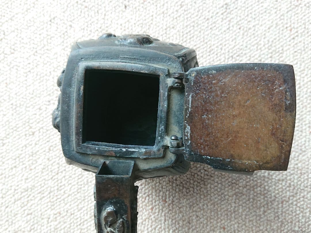 時代 香炉 矢立 銅製　大明宣徳