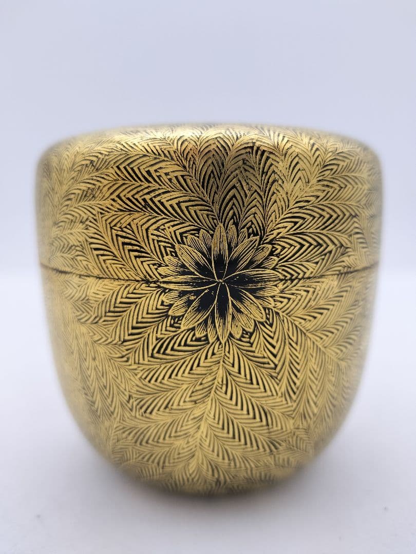 c432 大棗 上り藤にしのぶ 二千年記念 山中塗 関翠雲 木箱 茶道具 古物