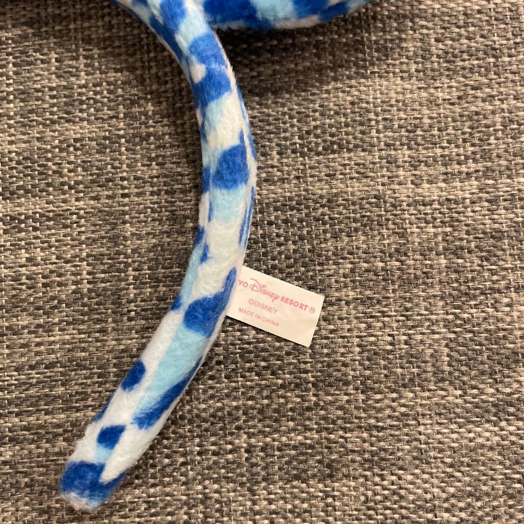 【最終値下げ！】ディズニー　カチューシャ ヒョウ柄　ブルー リボン ミニー