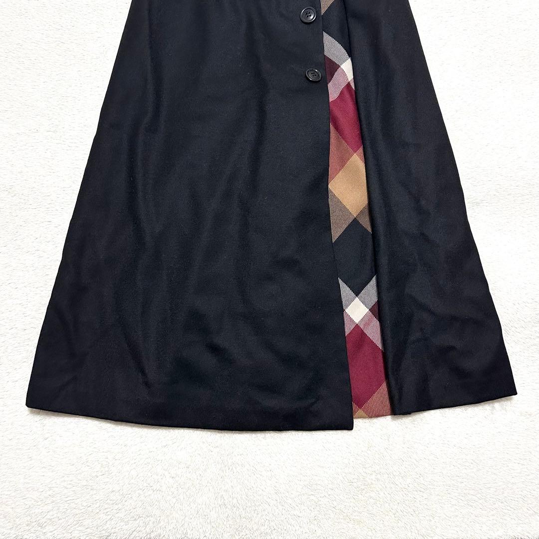 美品 ブルーレーベルクレストブリッジ ソフトサキソニーガウチョパンツ 38 黒