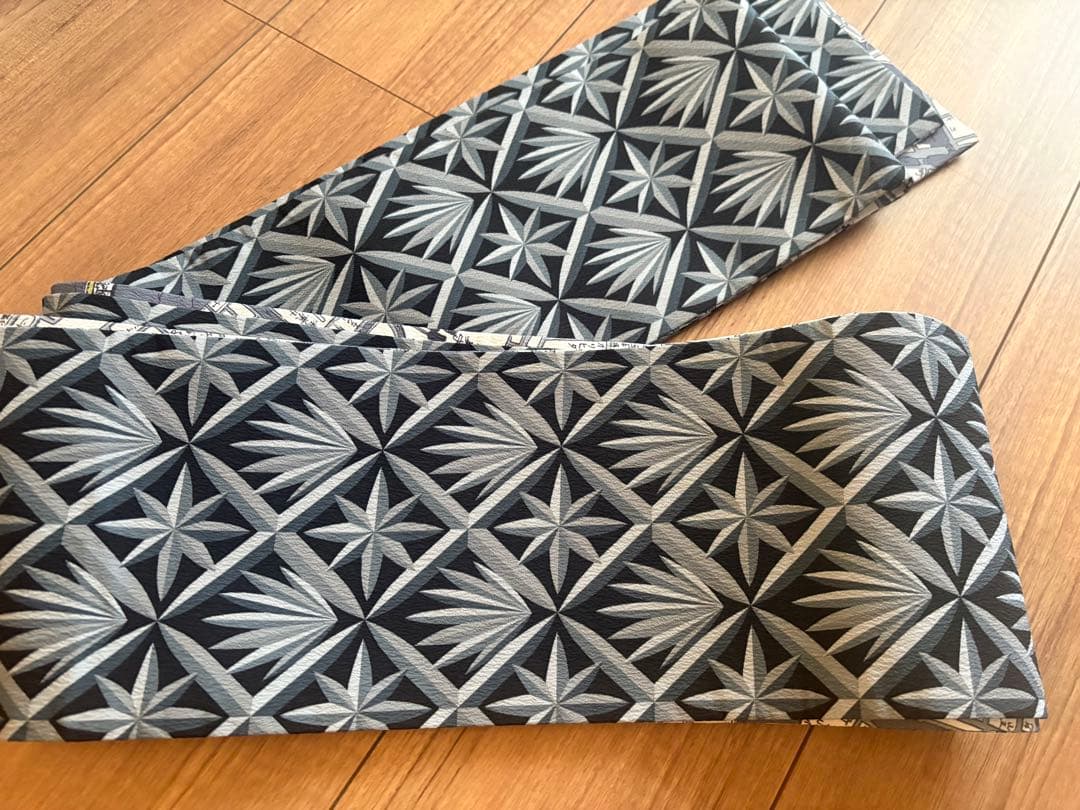 撫松庵　幾何学模様・地図柄 半幅帯