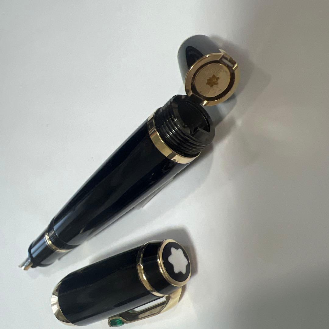 モンブランボエム万年筆グリーンとペンケース ボエム ブラック/レッド1本差し