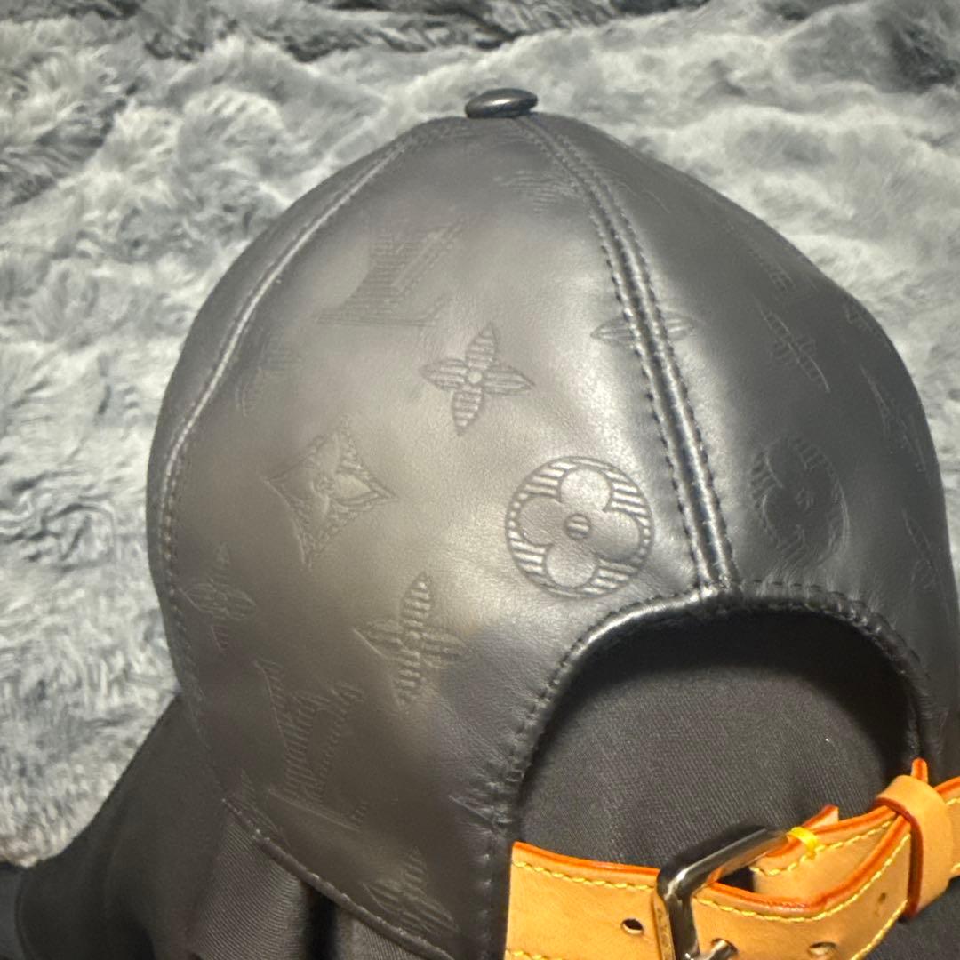 ルイヴィトン レザー ベースボールキャップ ブラック