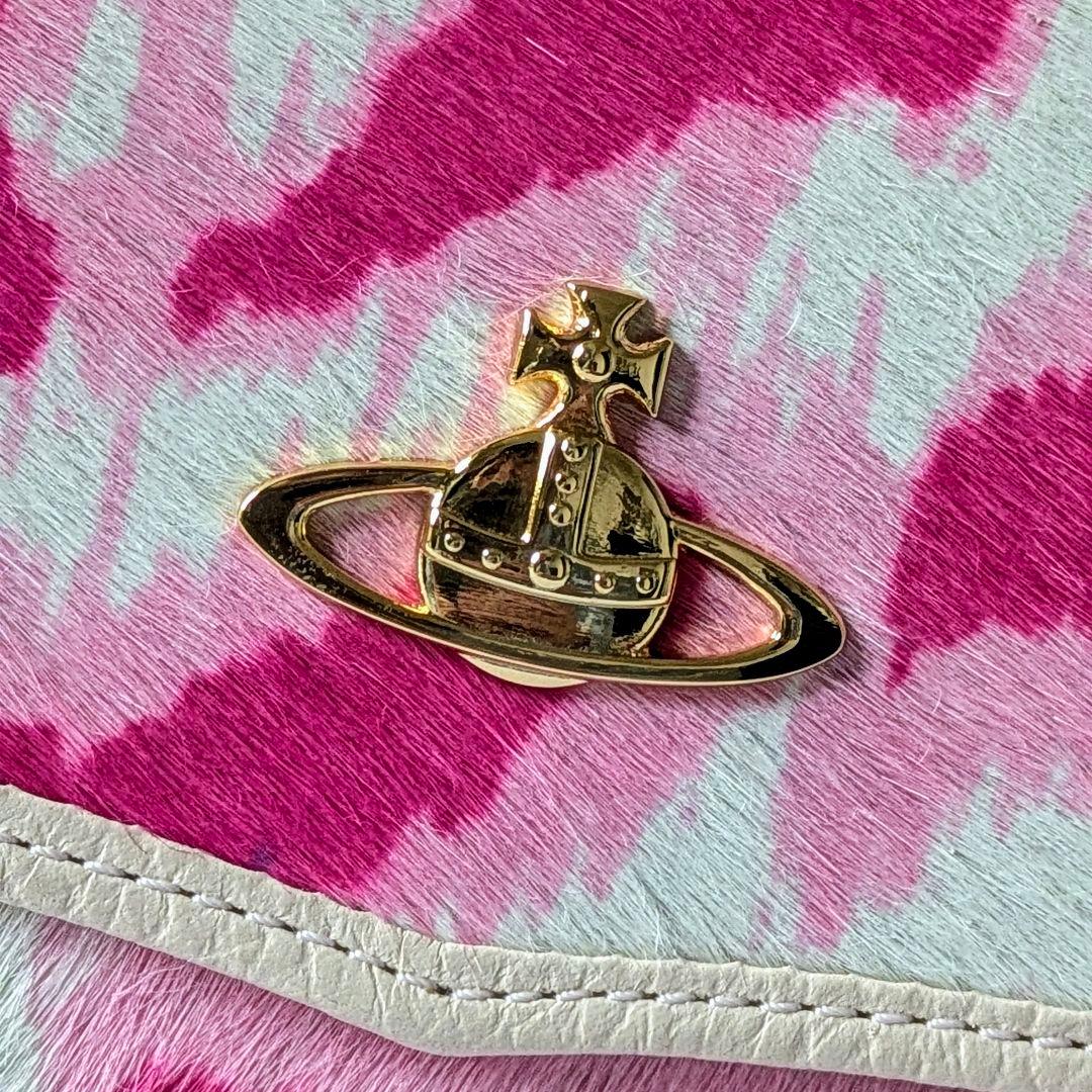 vivienne westwood ハラコ レオパード 三つ折り財布 ORB