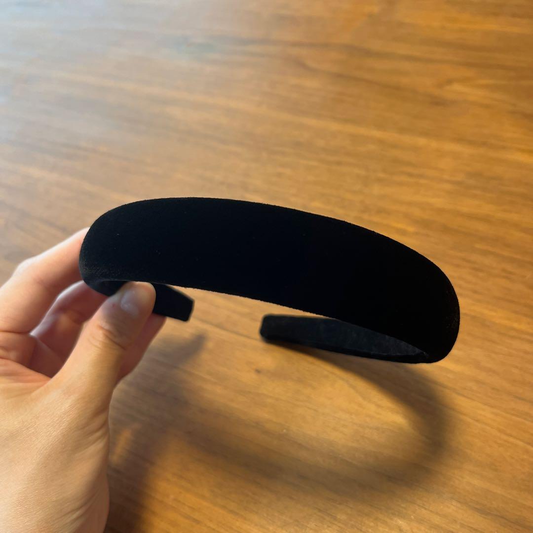 Alexandre de Paris 黒ベルベットヘアバンド 2.5cm