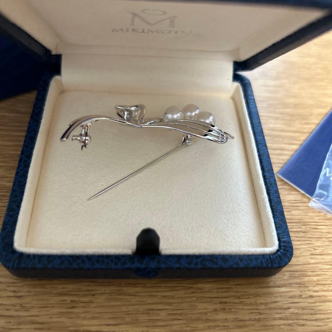 MIKIMOTO ミキモト　真珠　パール　ブローチ シルバー 5珠　花束