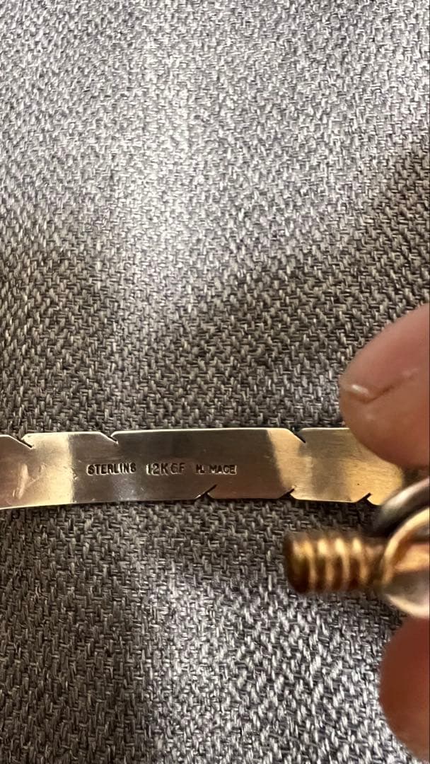 メンズ　バングル　フェザー　ゴールド　12k