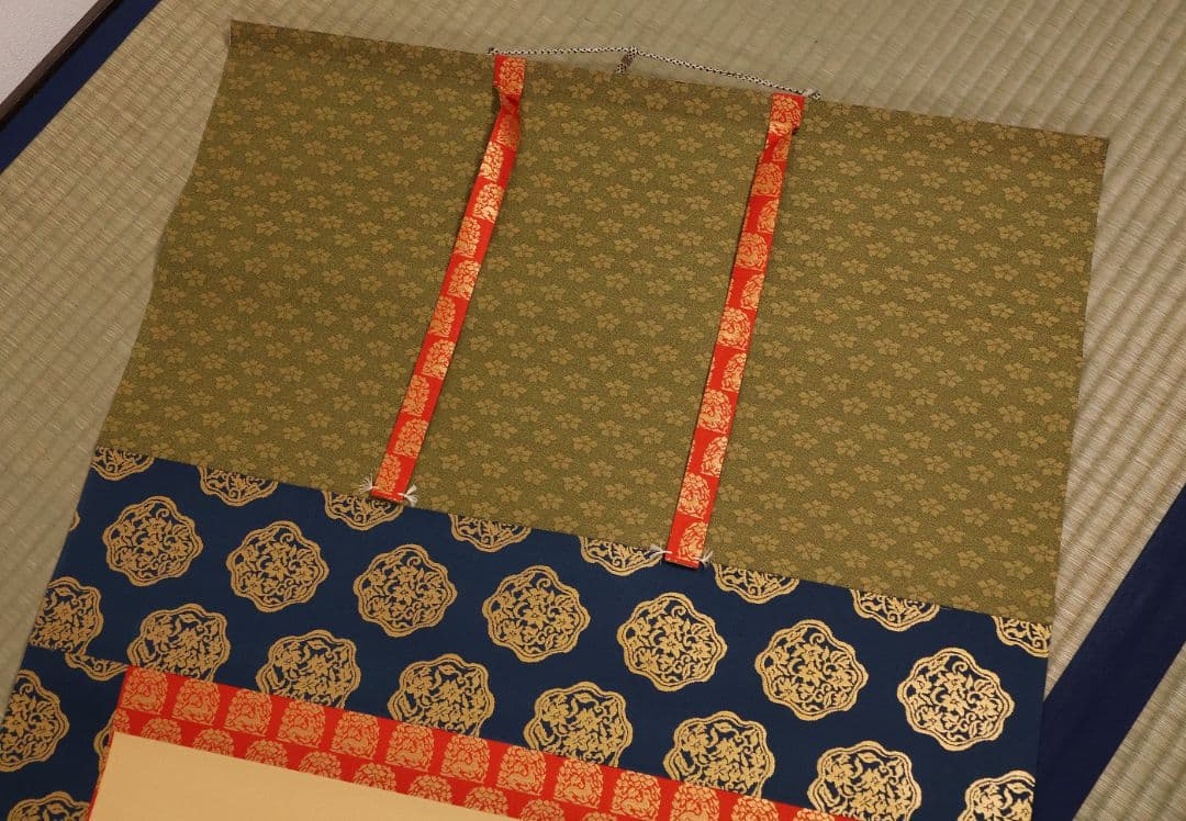 【真作】日本画 国井幸雪 武者図 絹本 掛軸 富士 金泥 國井幸雪 MB118